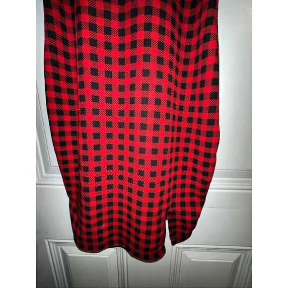 SHEIN EZwear Buffalo Plaid Slit Cami Bodycon Mini Dress – Red & Black, Size Medi - Picture 2 of 8